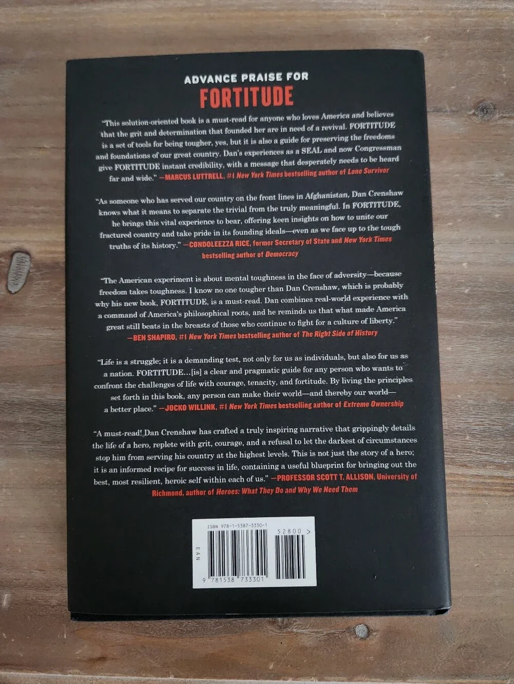Signed Dan Crenshaw Fortitude Hardcover Book COA Navy SEAL First Edition